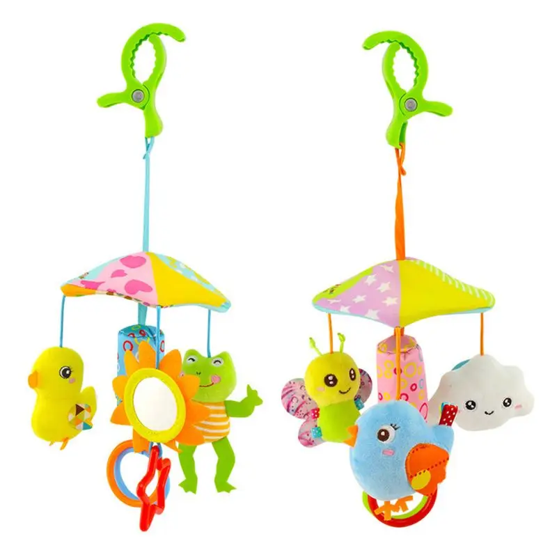 Cloche suspendue en forme d'animal mignon, jouet pour lit bébé, poussette, carillon éolien, hochet pour poupée, nouveau-né,