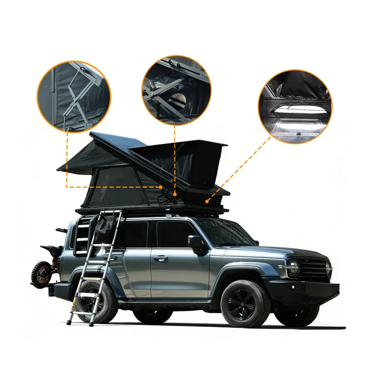 High Quality Premium Aluminum Hard Quick Setup Rooftop Tent Parts