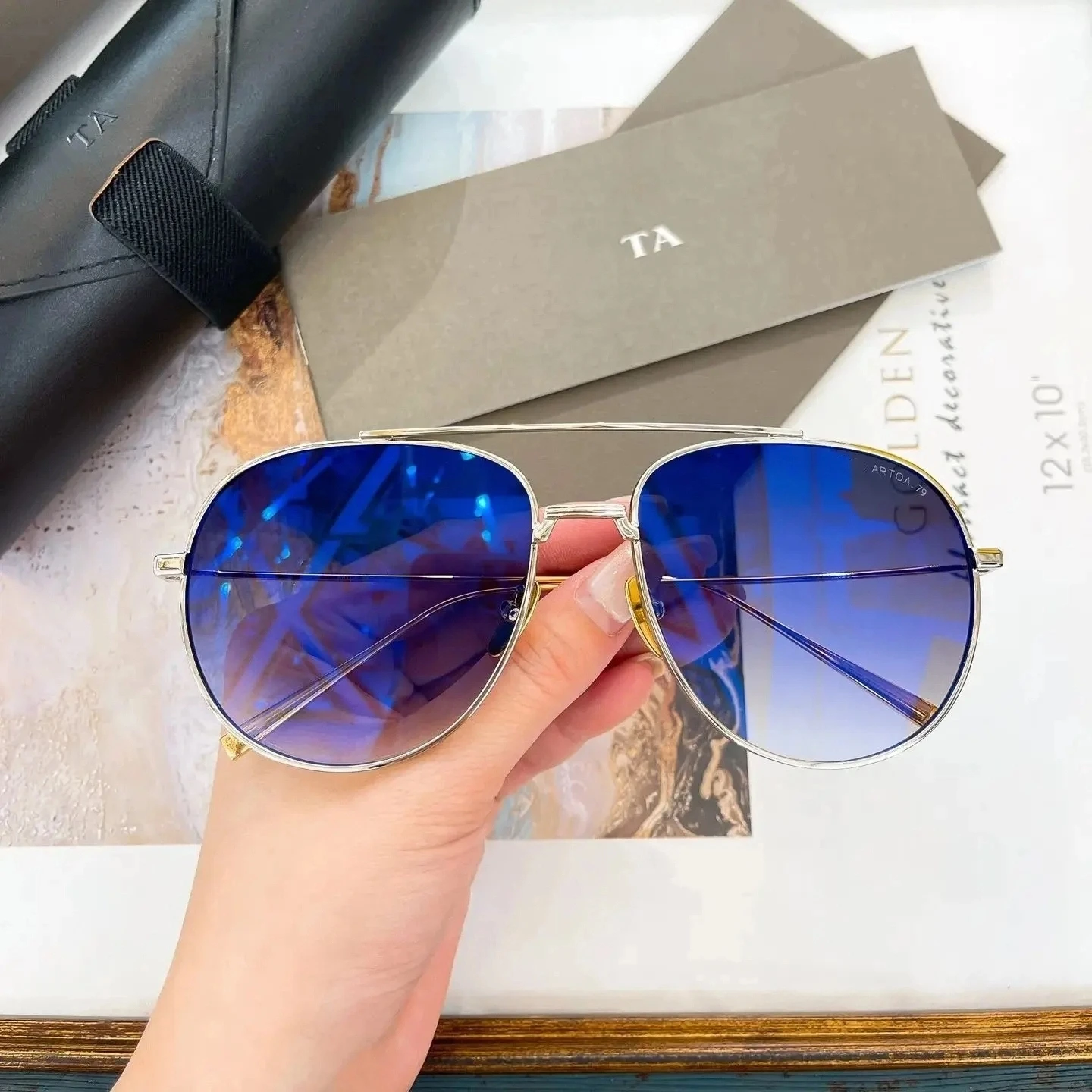 

New For ORIGINALDIT DT ARTOA.79 DTS161-A Driving Anti-Glare Womens Sunglasses UV400 Gradient Luxury Vintage Men's Sun Glasses