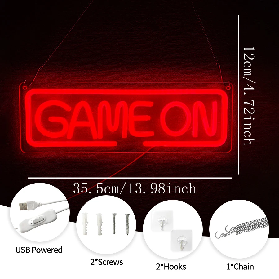 Gaming Zone Neon Sign Game LED Light Sign for Teen Boys Room Wall Decor Gaming Neon USB Sign for Game Party Kids Gamer Gifts view 4