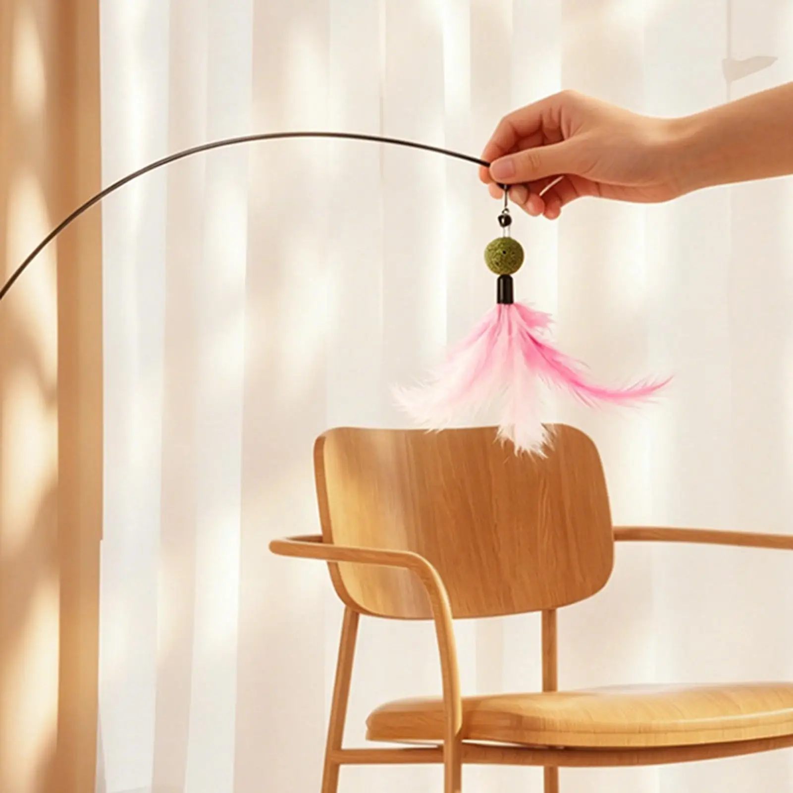Cat Toy Flying Bird Rechargeable Interactive Automatic Pole With Bird Sound And Duck Base 360 Degree Rotating Cat Wand Toy For