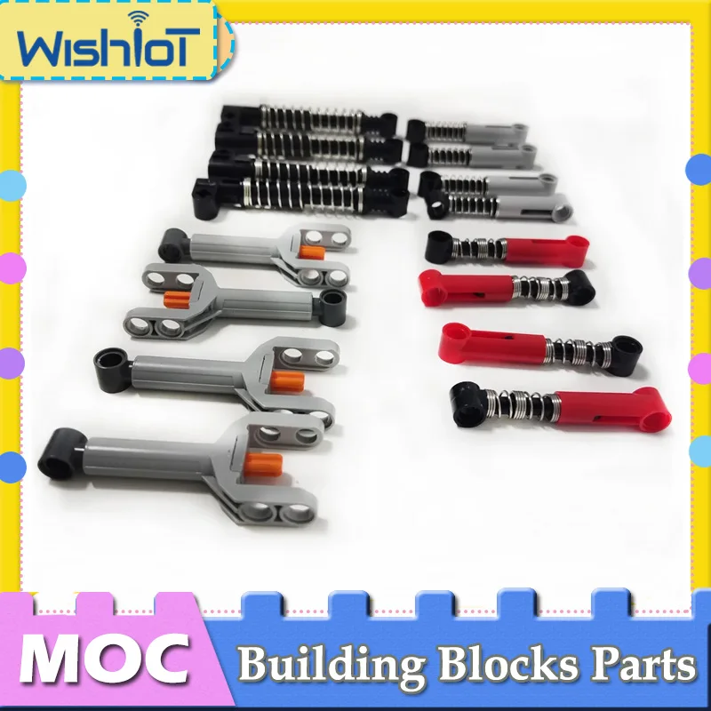 Miękki/twardy amortyzator Zaawansowane technologicznie klocki konstrukcyjne Części Mały miotacz Siłowniki liniowe Popychacz 9,5L Ramię amortyzatora MOC Klocki Zabawki