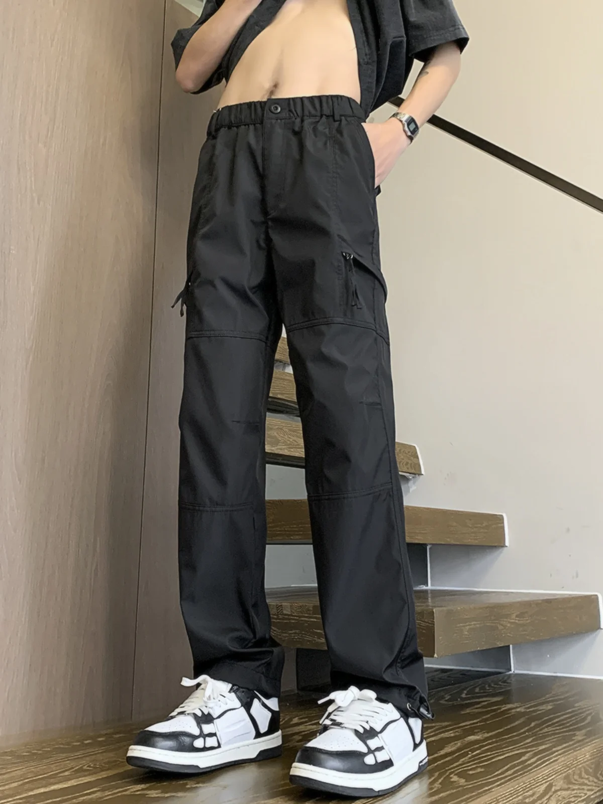 

American Sle Paratrooper Loose Fit Straight Leg Casual Pants for Men Outdoor Spring Autumn Faionable Workwear Trousers