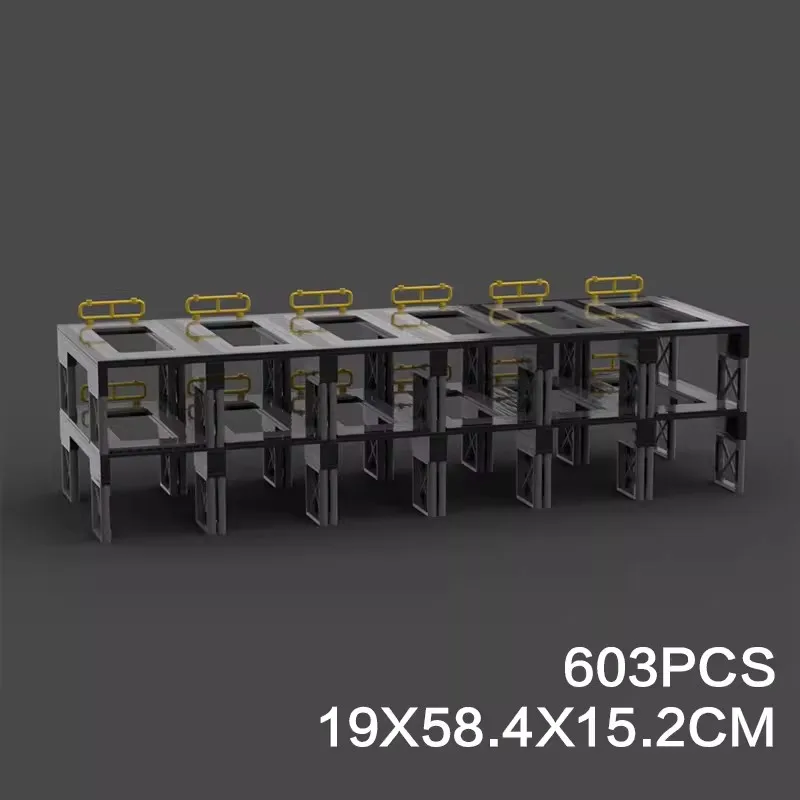 MOC Technische auto Grootschalige snelheidsvoertuigen Garage Fit 8 brede parkeerplaatsen Displaystandaardsets Bouwstenen Speelgoed Cadeau - afbeelding 1
