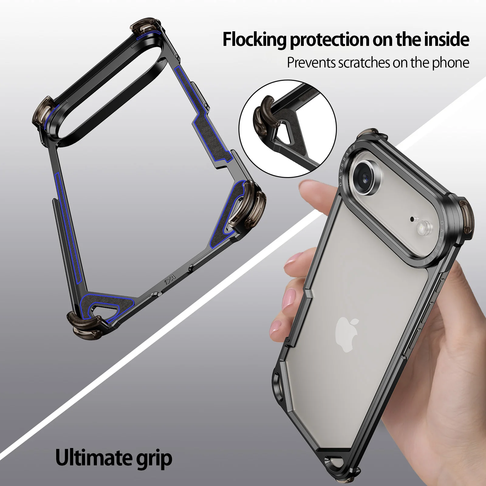 Eary Aluminum Alloy Phone Case for iPhone 17 Air Ultra-thin Magsafe Shell Frameless Shockproof Anti-Drop Protection Cover Bumper