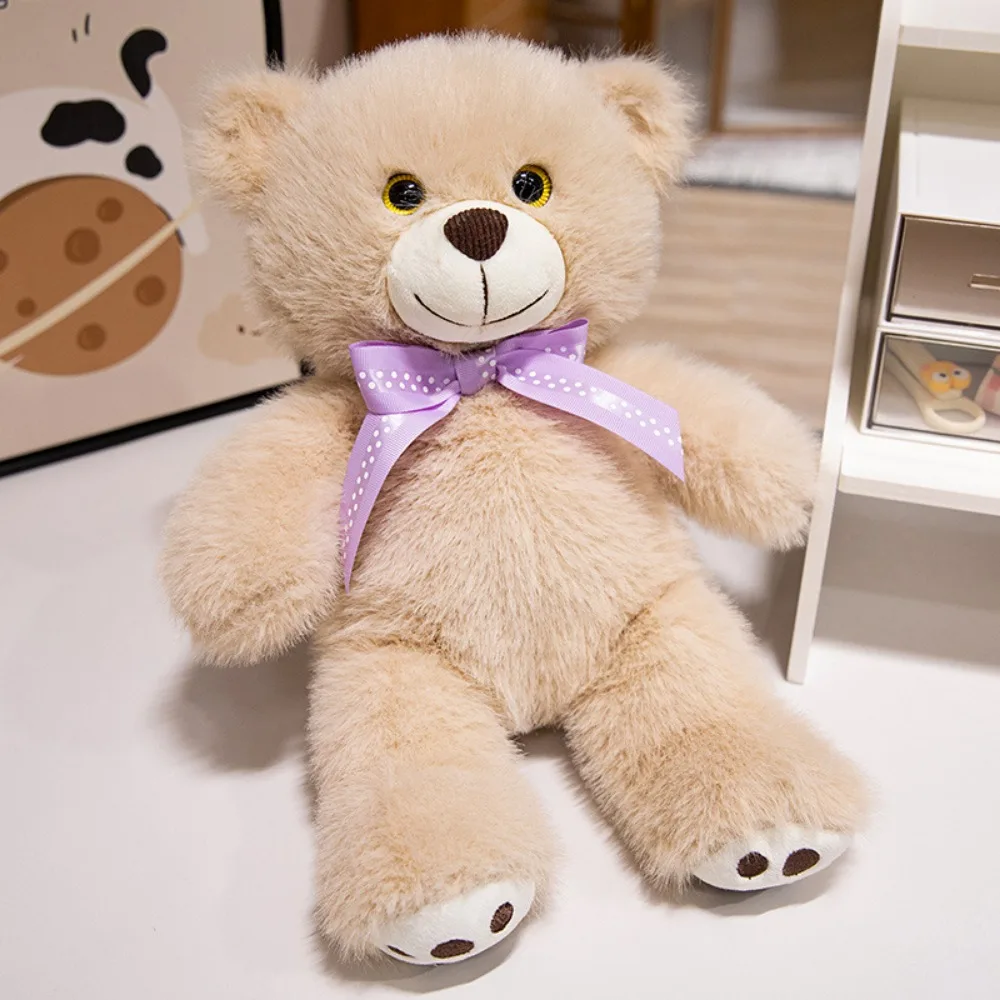 

Ribbon Bow Tie Bow Bear Plush Toys Couple Bears PP Cotton Plush Bear Doll Simulation Cartoon Stuffed Animal Pillow