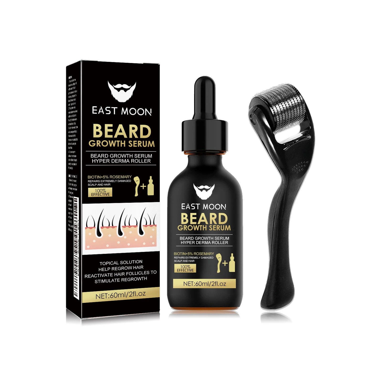 East Moon Beard Care Essence Set Men's Facial Care Hair Nutrition Nourishing Beard Care