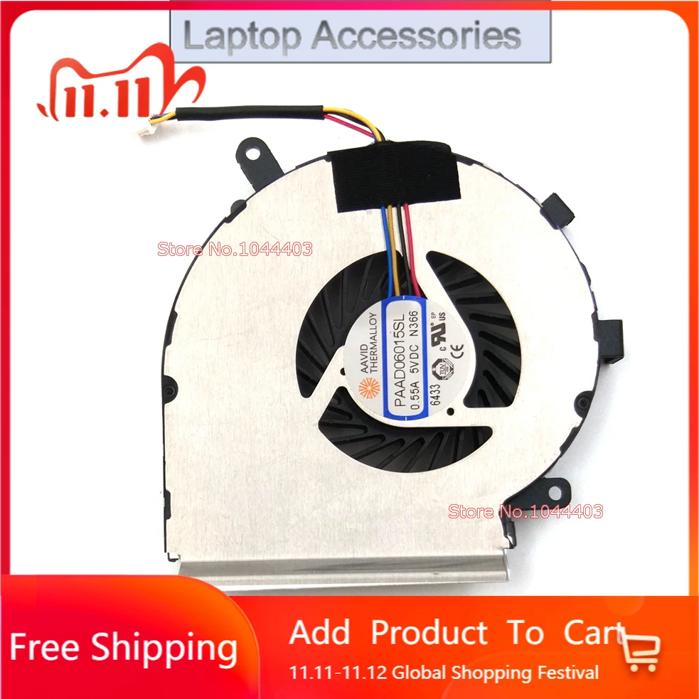 F New Laptop CPU Cooling Fan For MSI GE62VR GE72VR GP62MVR GP62VR GP72VR 6RF 7RF Apache Pro AAVID PAAD06015SL N366 4Pins