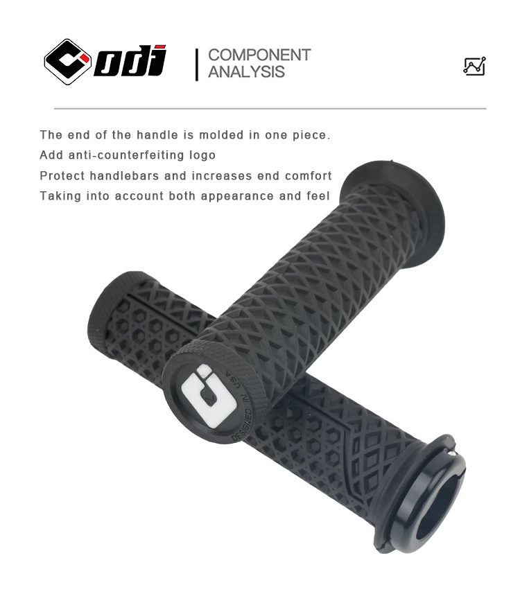 ODI VS-21 MTB-Lenkergriffe, Silikon-Lock-On-Fahrradabdeckung, aktualisiertes Waffelmuster, rutschfeste Stoßdämpfung, Griffteile – Detail 5