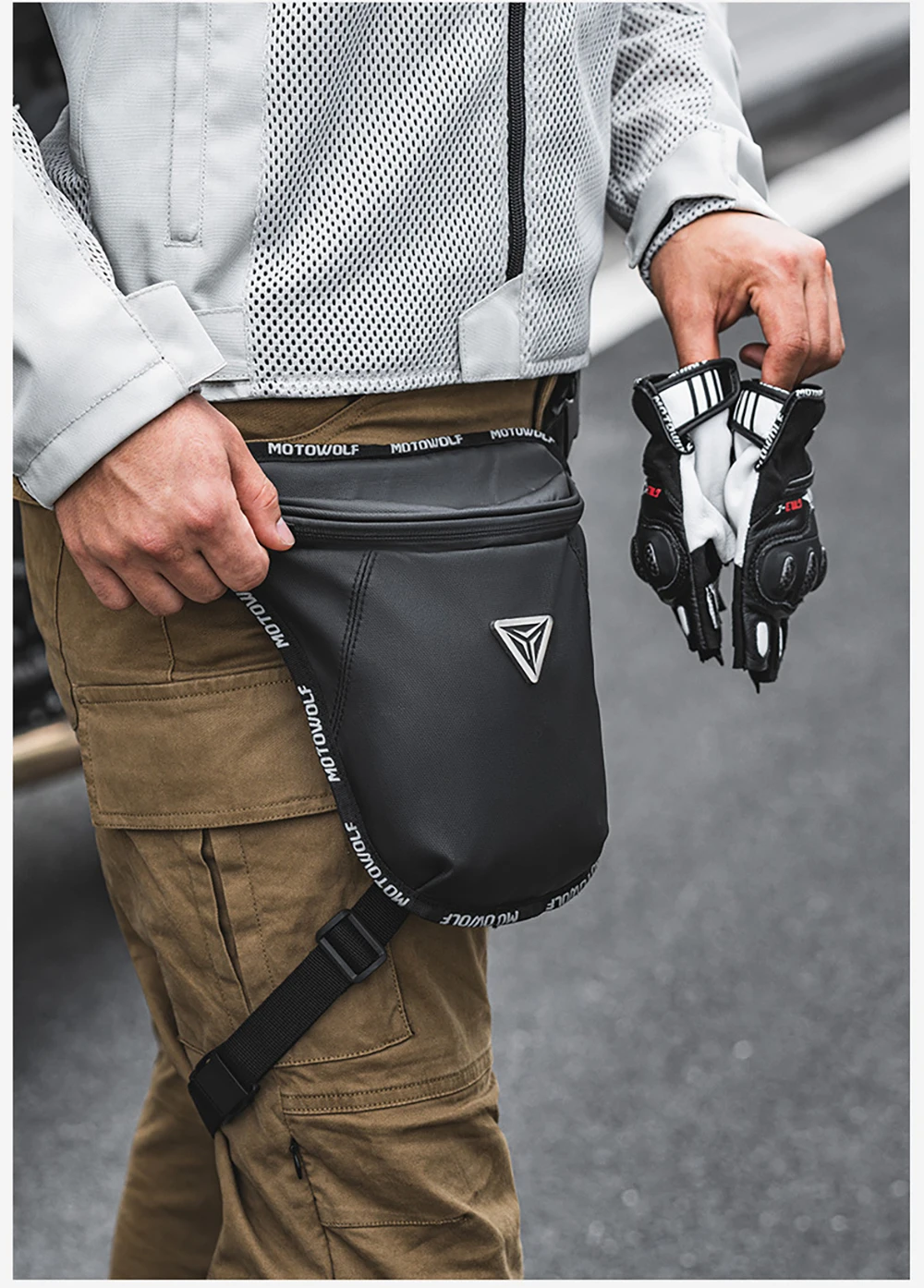 Riñonera para motocicleta, bolsa impermeable para pierna y bicicleta, ligera, informal, para montar en el muslo, deporte