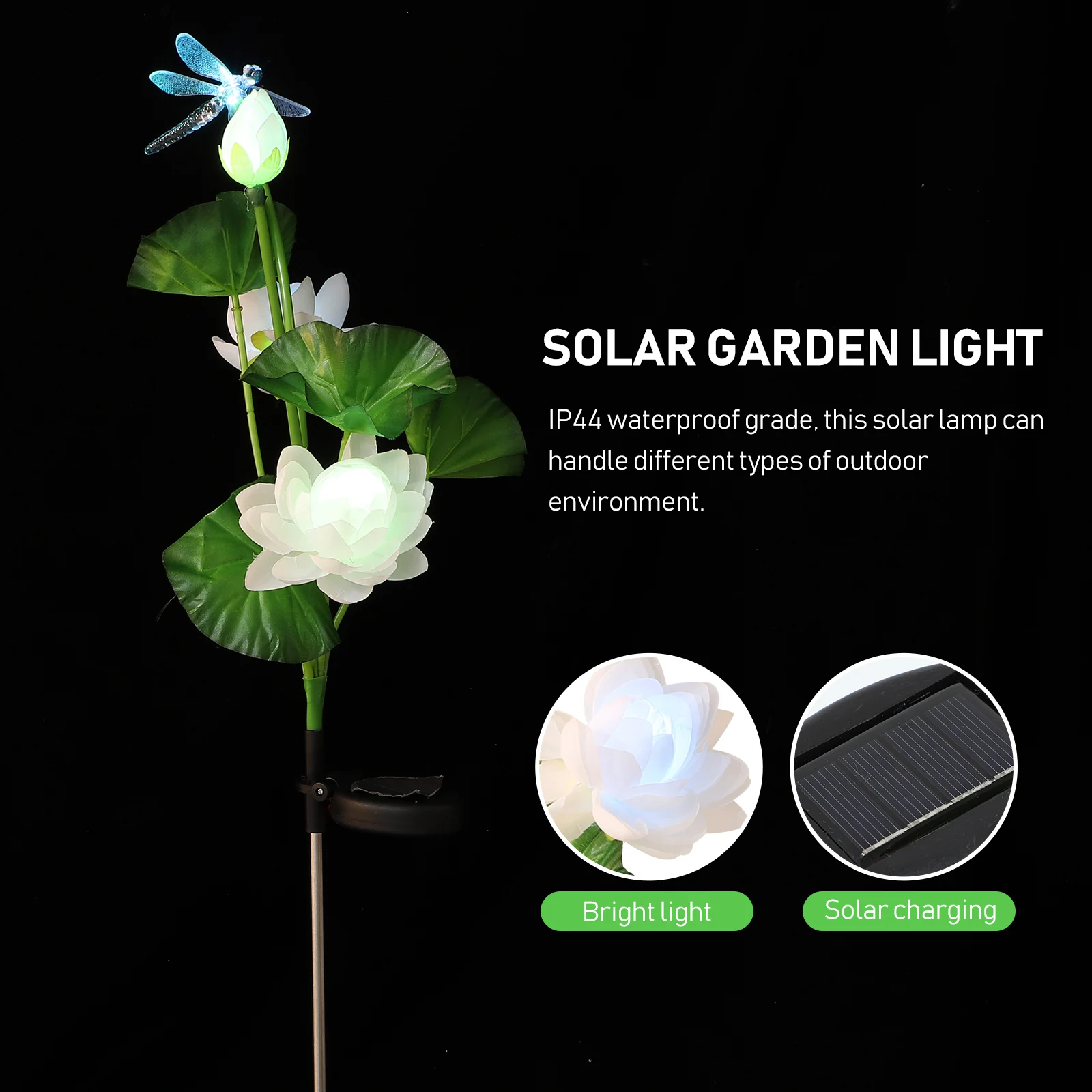 

Solar Lotus Lamp Light Garden Powered Pathway Lights Lawn Landscape Spotlights Outdoor Led Waterproof