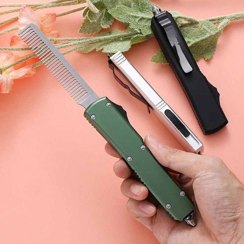 Lightweight aluminum alloy handle multi-purpose outdoor creative tool, stainless steel teeth EDC comb