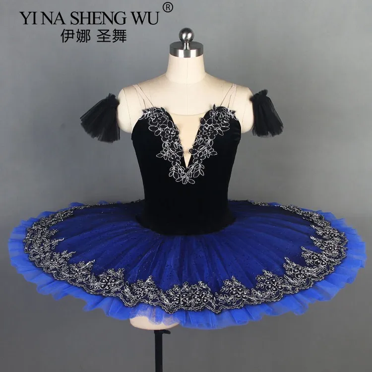 Tutu de Ballet professionnel pour filles, plateau bleu, crêpes, robe de soirée de ballerine, Costume de danse de Ballet pour adultes, femmes et enfants