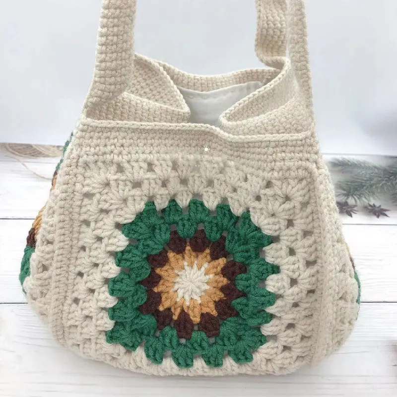 

Handwoven shoulder bag, crossbody bag, grandmother pattern handbag, women's mobile phone bag, fashionable and beautiful