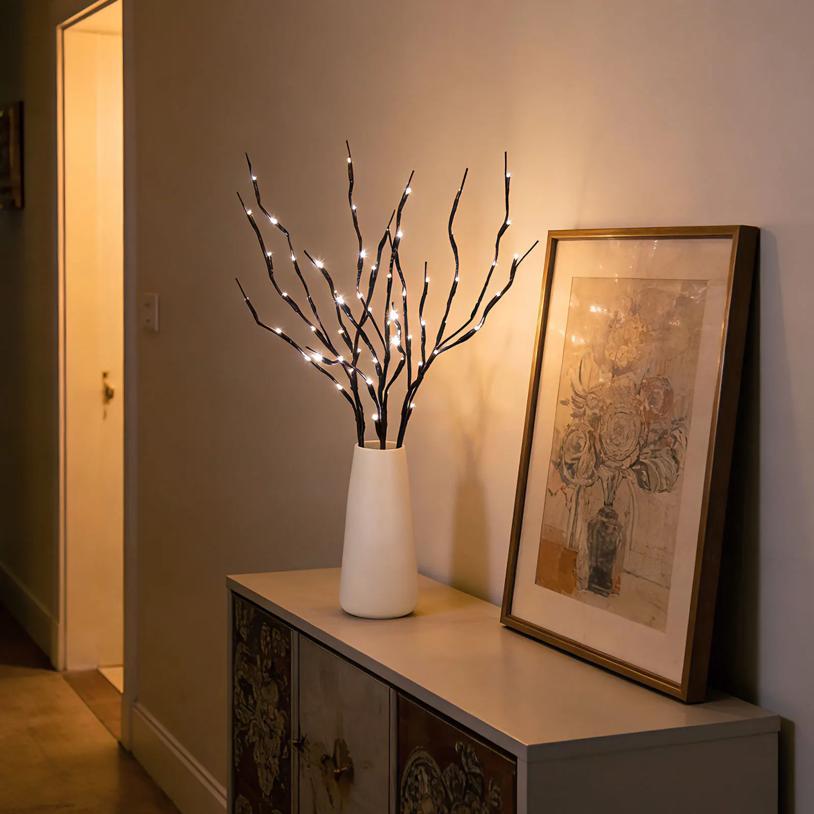 

3 Pcs Home Decor Led Branch Lights Lamp Tree Electric Lighted Branches Artificial Vine