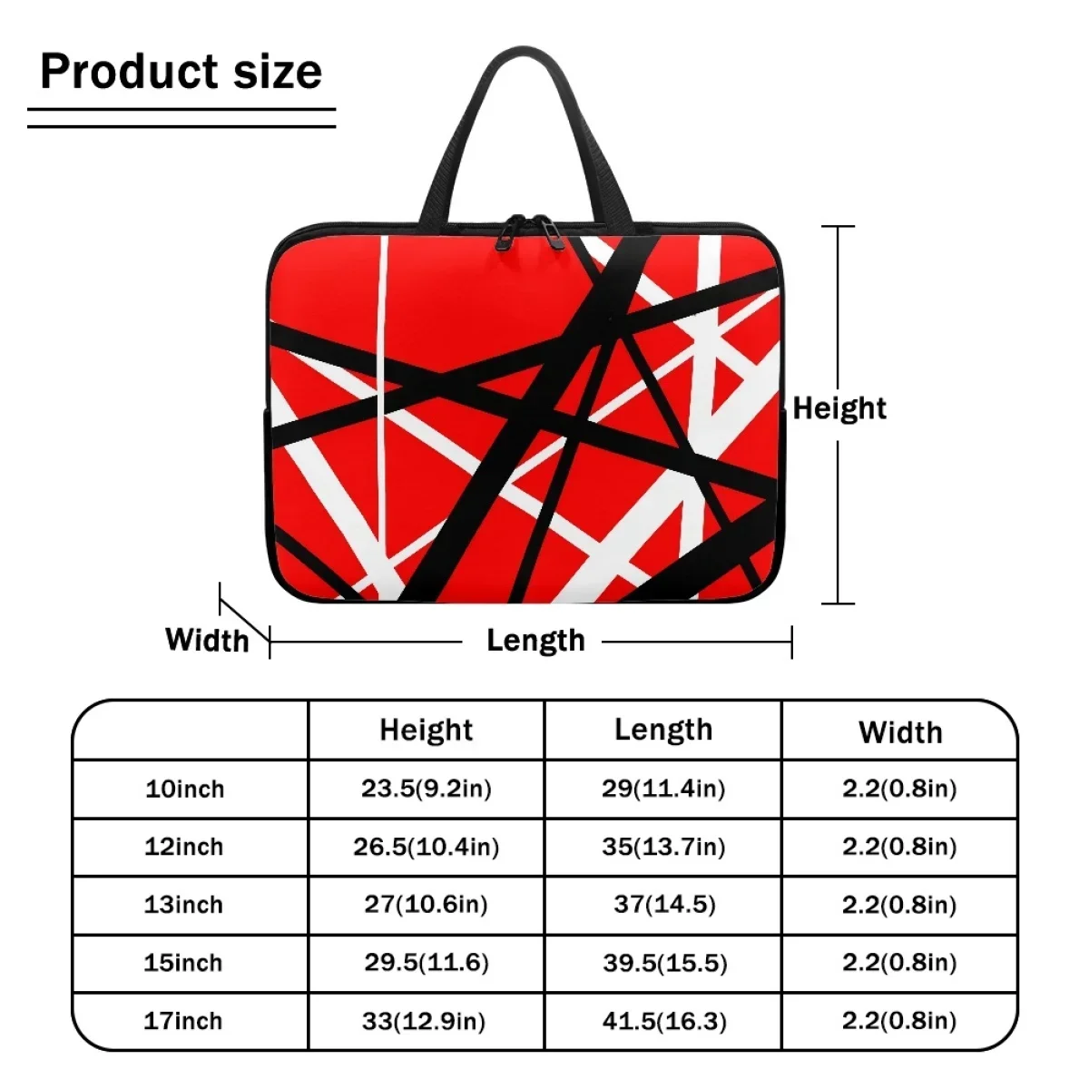 Van EVH 5150 STRIPES Print Laptop Case Bag for Women Men 13 14 15 inch Carrying Sleeve Laptop Case Business Travel Accessories