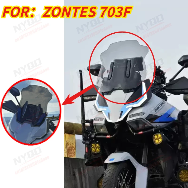 

Motorcycle Front Windshield Deflector, Windproof Rainproof Chest Protection Modified Windscreen for ZONTES 703F 703-F
