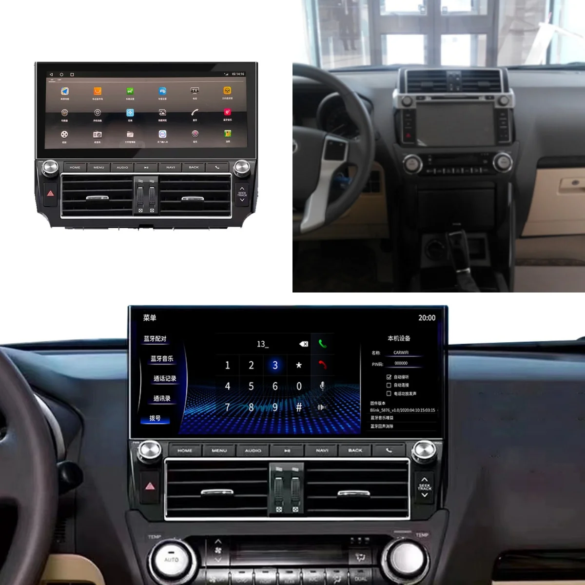 

Car GPS Navigation For Toyota Land Cruiser Prado 2014-2017 Android 14 Auto Stereo Head Unit Multimedia Player Electronic