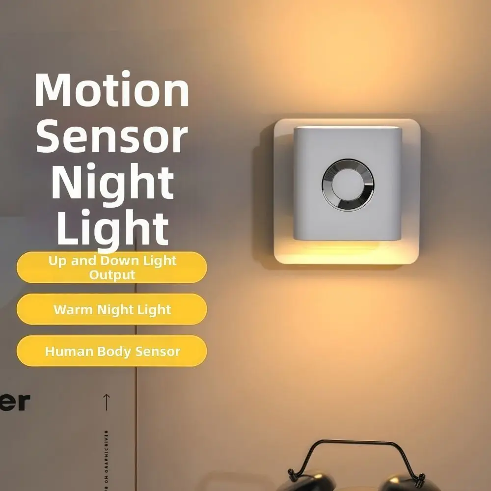 Rechargeable Motion Sensor Light LED EU US Plug Warm White Light Wall Lamp Energy Saving Wall-mounted Cabinet Decorative Light