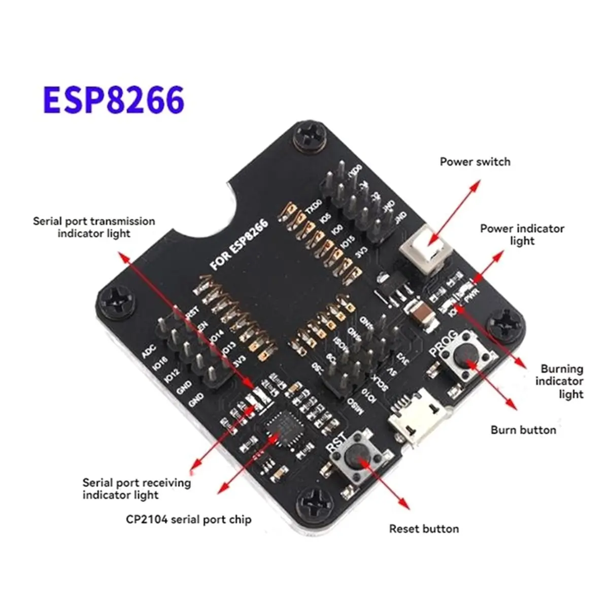 Development Board Test Programmer Socket Downloader for ESP-07 ESP-12F ESP-07S ESP-12S