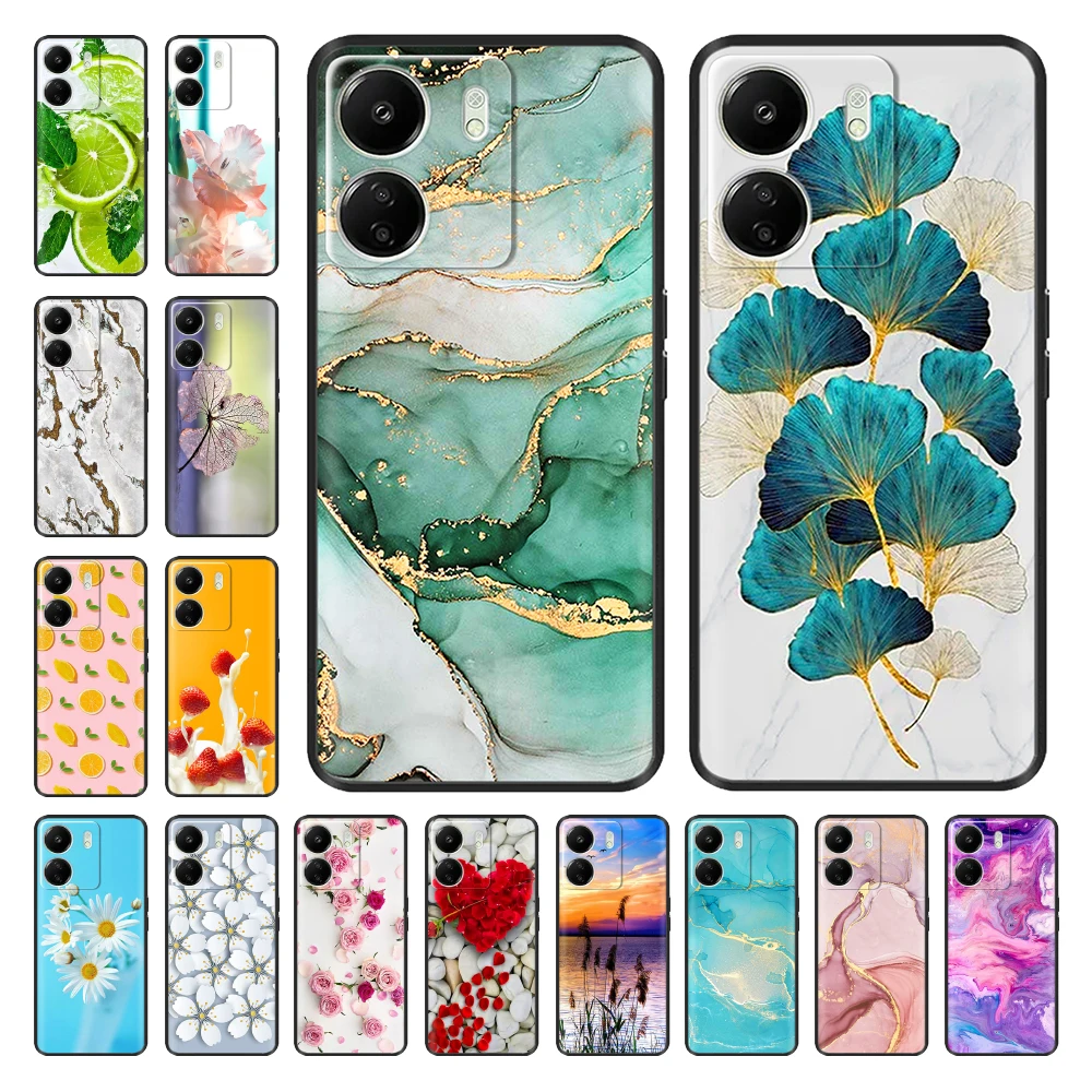 

For Redmi 13C Case Fashion Soft Black Silicone TPU Protect Phone Case For Xiaomi Redmi 13c Back Cover Coque Fundas Shockproof