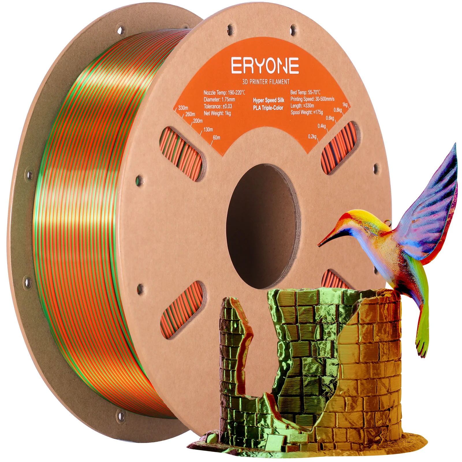 ERYONE High Speed Filament Silk PLA Filament Rapid PLA 3D Printing Filament, 30-500mm/s 1kg(2.2LBS)/Spool for 3D Printer