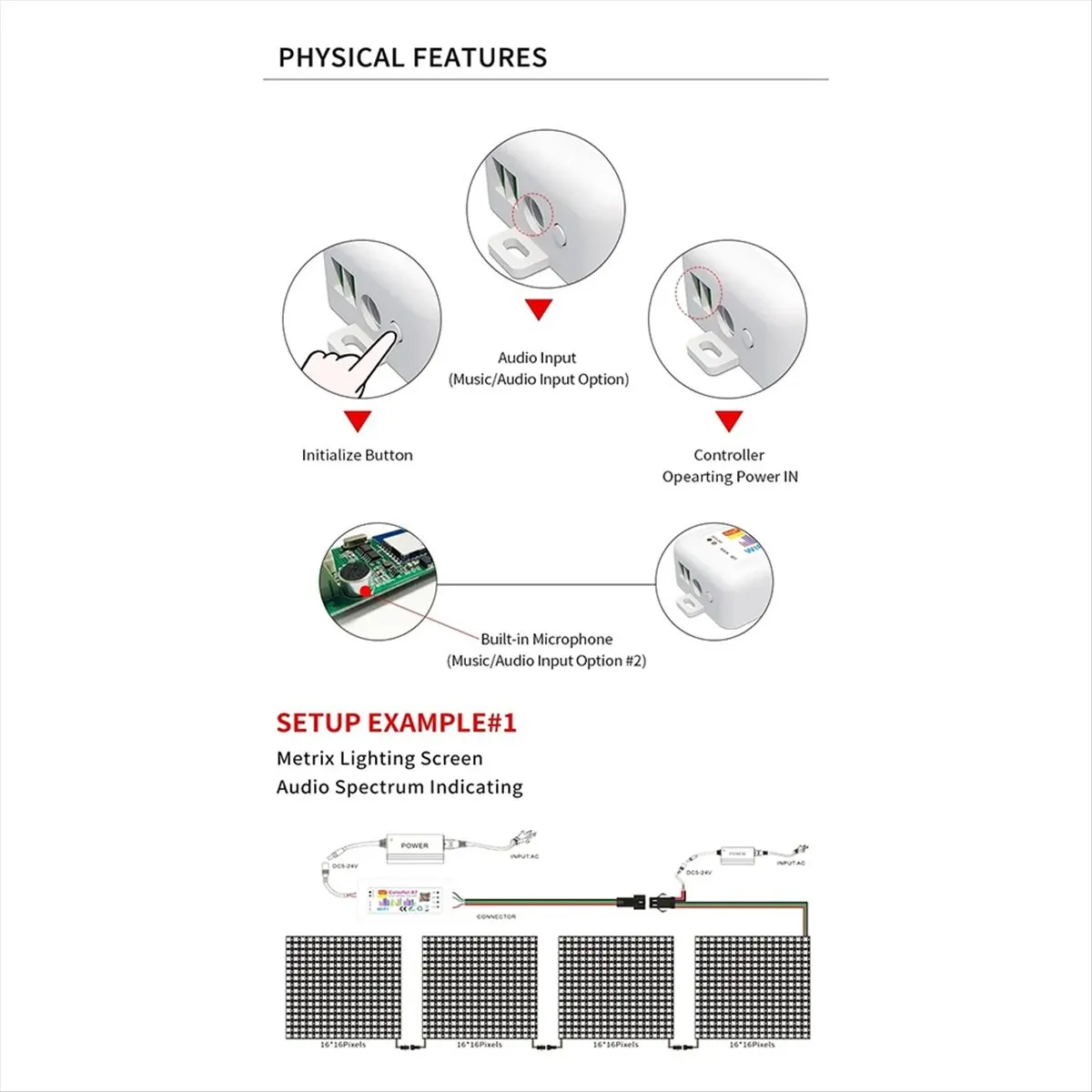 Top 5-24V Smart Tuya APP LED SPI Controller Colorful-X7 Tuya WiFi Music Controller WS2812B Ws2811 Sk6812 Pixel Strip Light
