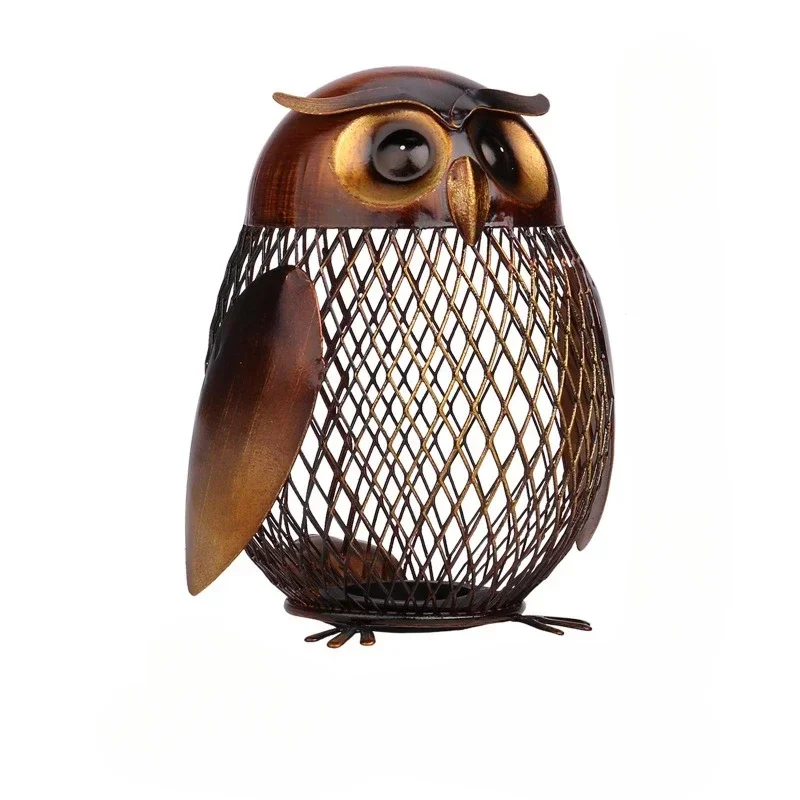 

Owl Shaped Coin Box Metal Home Decor Coin Box Modern Design Mesh Cute Piggy Bank Home Decoration Christmas New Year Gift