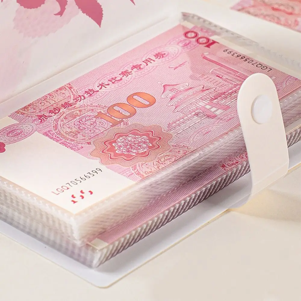 Lychee 100 Envelopes Money Saving Challenge PP Large Capacity Money Collection Book Waterproof Reusable