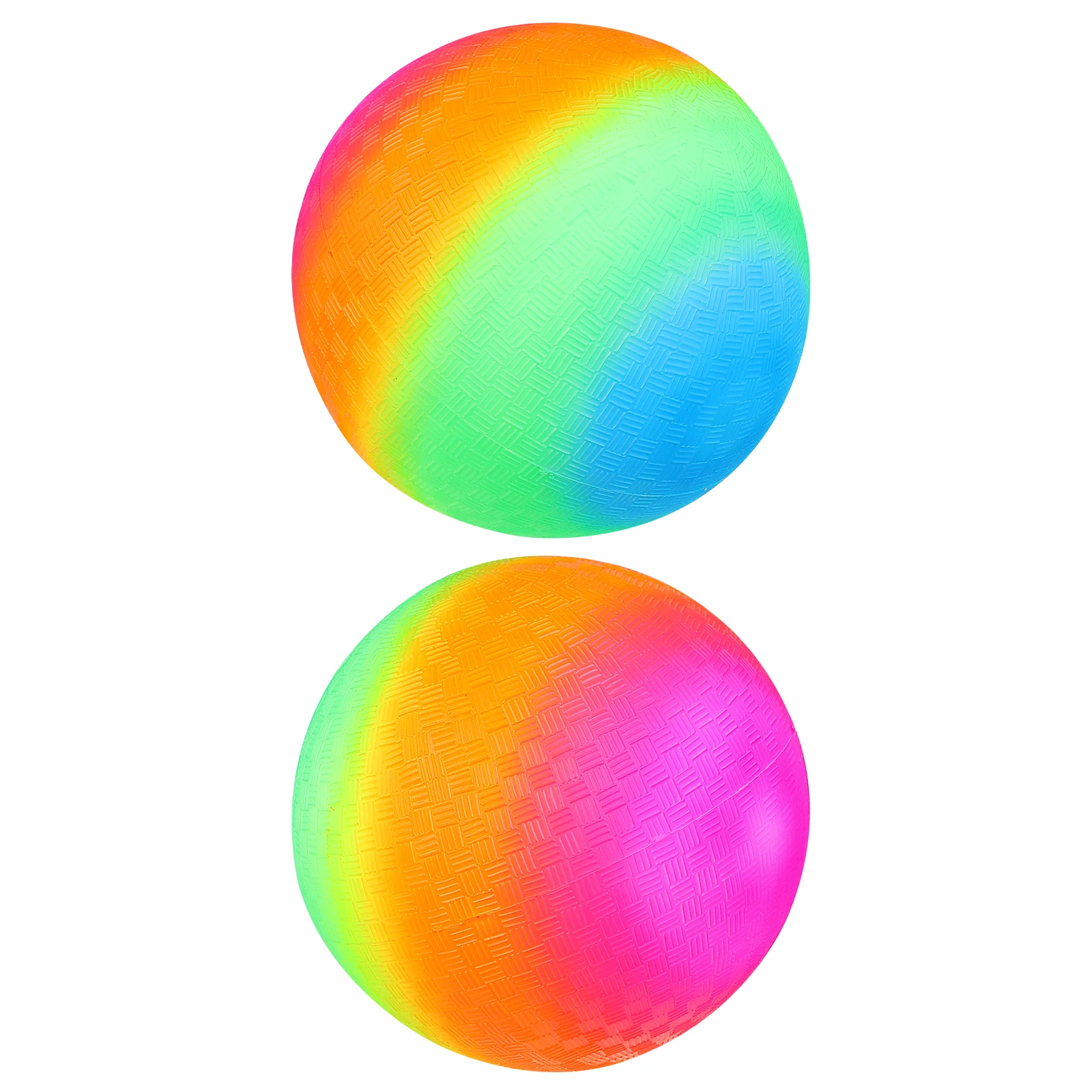 

2Pcs PVC Playground Balls Inflatable Kids Sports Rainbow Color Bounce Play Flapping Beach Outdoor Toy Games Ball