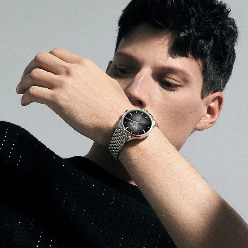 Fashionable original steel strap men's business outfit big calendar automatic mechanical watch birthday gift