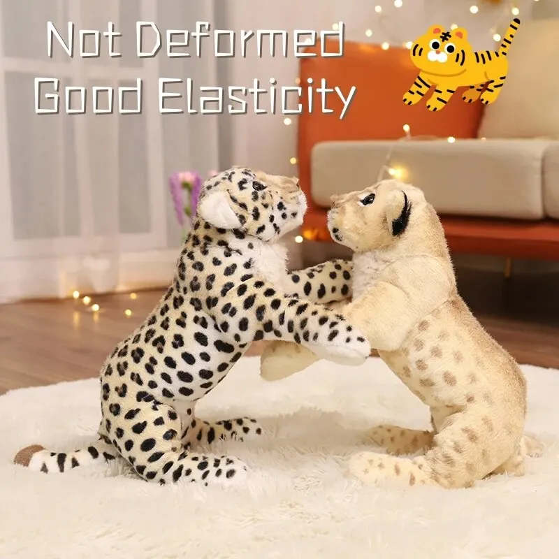 Simulation Tiger Löwe Leopard Plüschtiere gefüllt niedlichen echten Tier puppen weiches Kissen Haupt dekoration kreative Geschenke