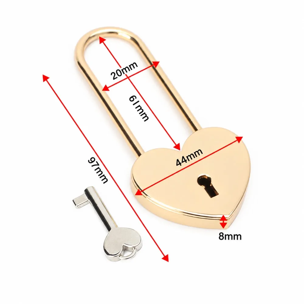 Classic with Key Heart Padlock Sentimental Antique Style Metal Padlock Romantic Love Lock Set Wedding