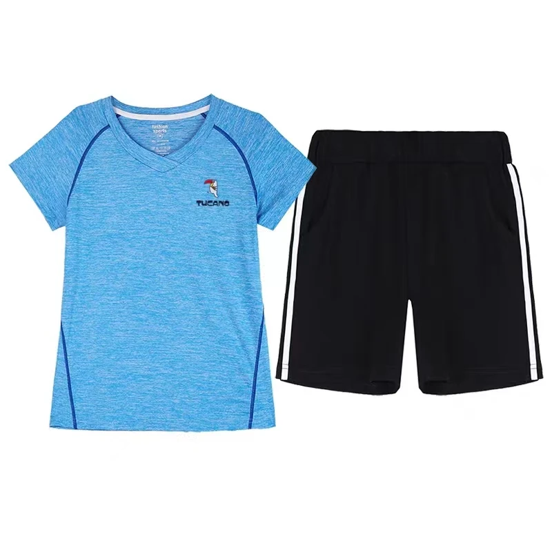 TUCANO Damski Zestaw Sportowy Qui Dry na Lato 2025, Luźny, Duży Rozmiar, Oddychający Komplet Dwuczęściowy do Biegania na Zewnątrz, Wygodny...