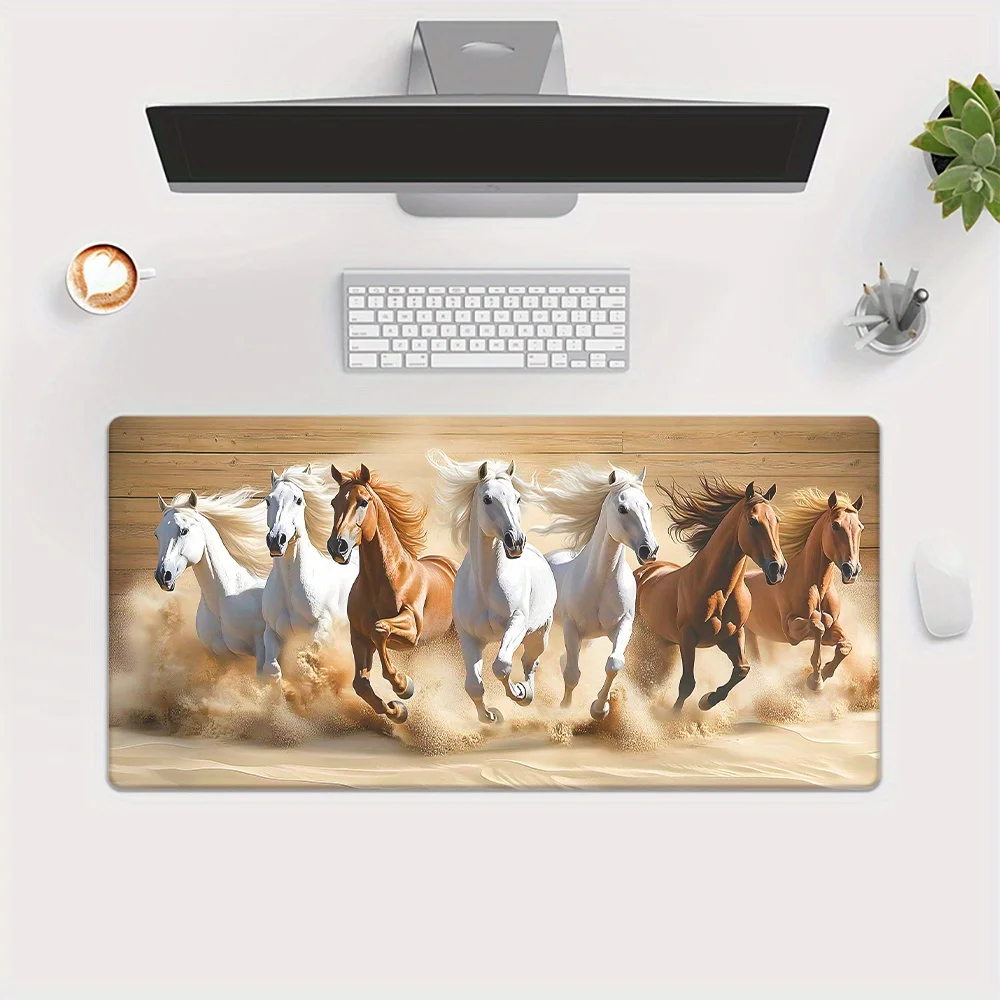 

Коврик для мыши Desert Horse Herd, резиновый водонепроницаемый и противоскользящий, универсальное украшение для рабочего стола компьютера для офисов и игр