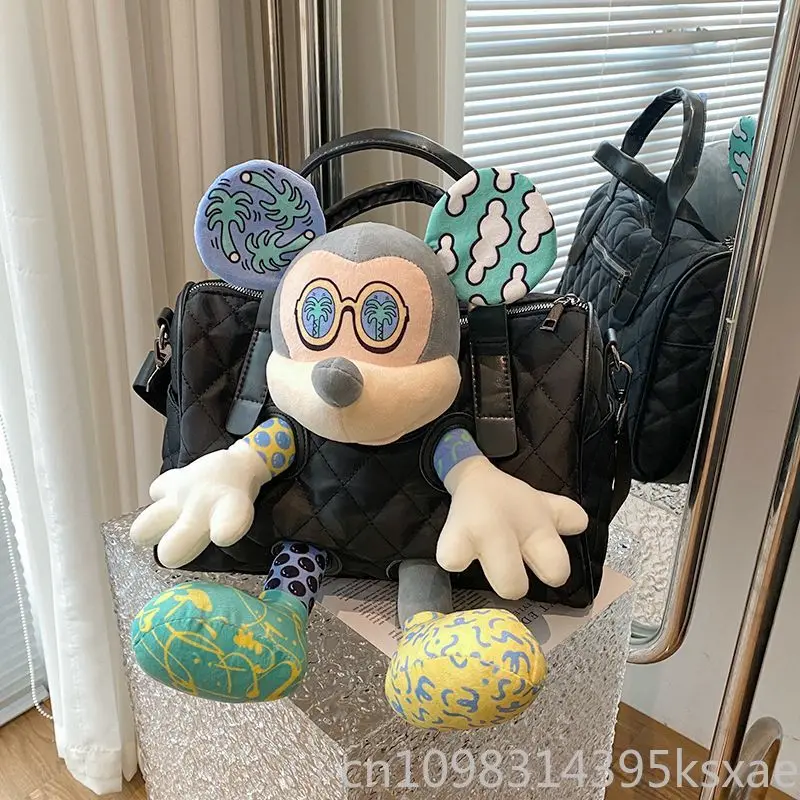 

Disney Cartoon Mickey Mouse Shoulder Bag for Women Girl Kawaii Large Capacity Crossbody Bag Portable Fashion