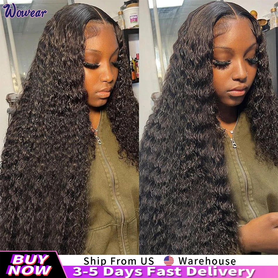 Water Wave Wigs 13x6 HD Lace Front Wigs Human Hair 200 Density for Women Curly Wig 100% Human Hair Pre Plucked with Baby Hair