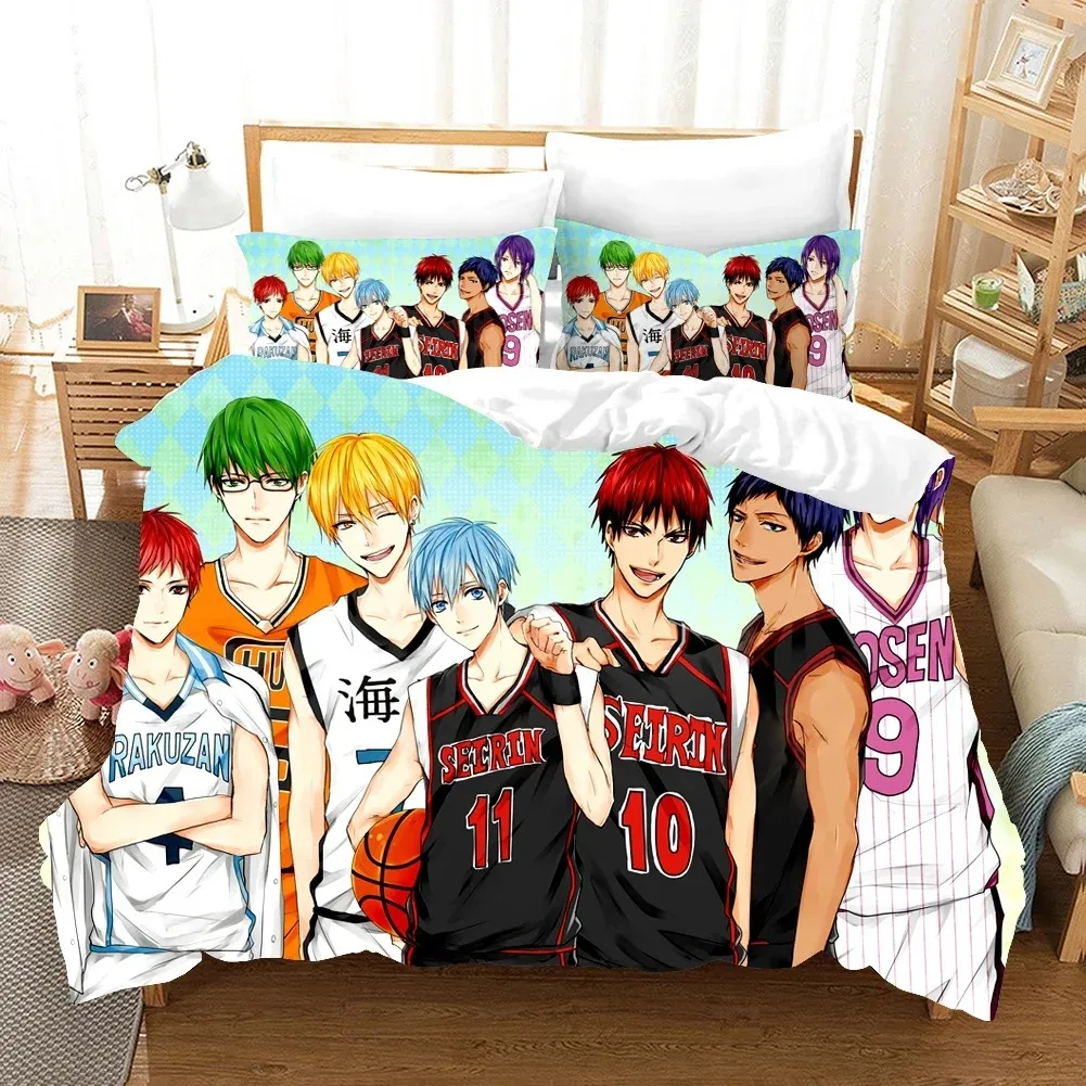 Anime Kids Kuroko's Basketball Bedding Set 3D Print Comforter Luxury Duvet Cover Set Home Textile Queen King Single Size Cartoon