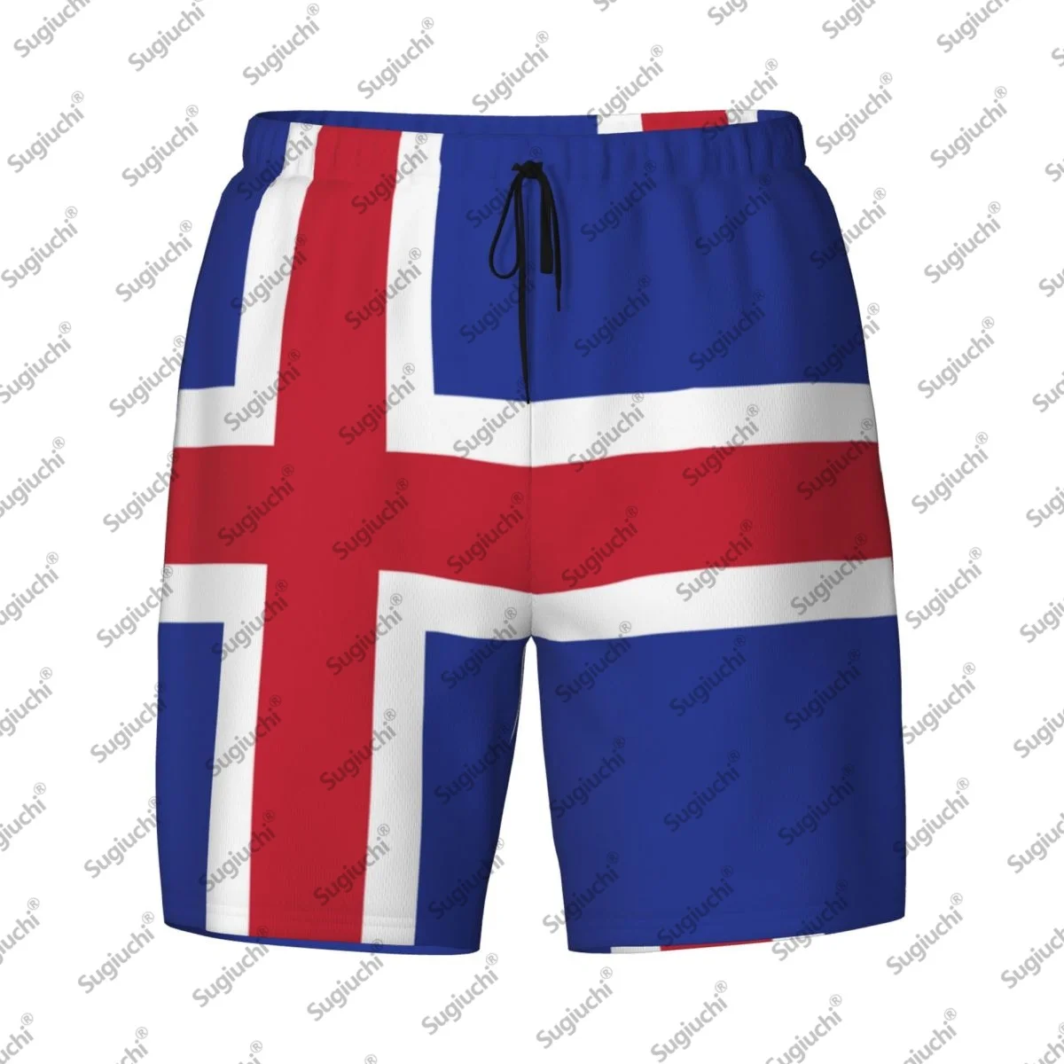 

2025 Флаг Исландии Топ с 3D принтом Мужские плавки Гавайский купальный пляж 2 в 1 Быстросохнущие летние шорты для плавания с карманами