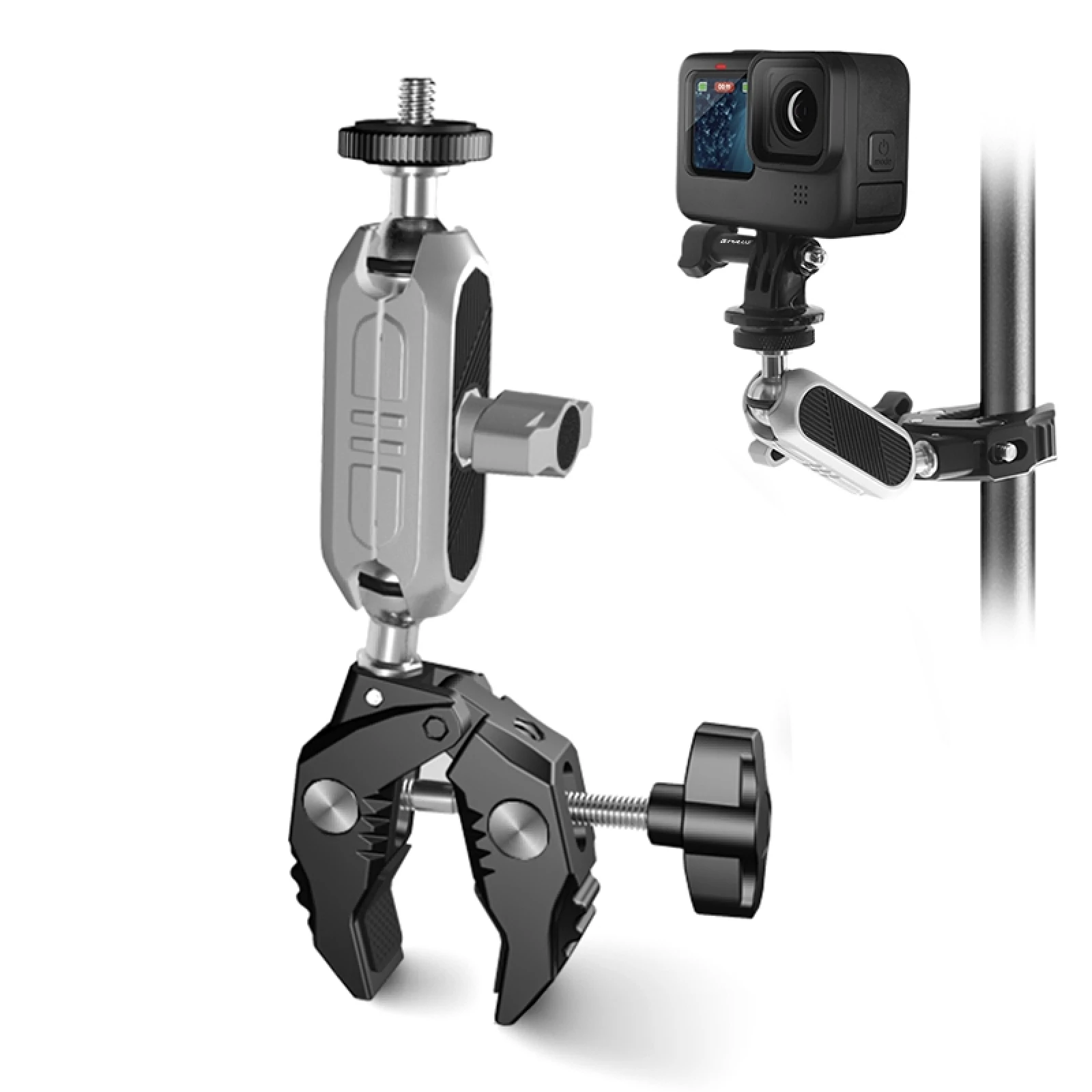 PULUZ كراب كماشة كليب الذراع جبل مع مشبك الهاتف للهاتف و DJI Osmo 360 ملحقات الكاميرا الرياضية