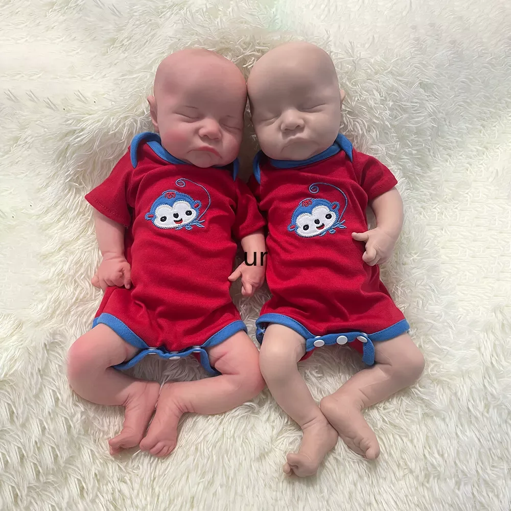 

Realistic 100% Whole Silicone Reborn Baby Dolls Soft Baby Boys Dolls Sleepy Closed Eyes 18Inch Interactive Toys for Children