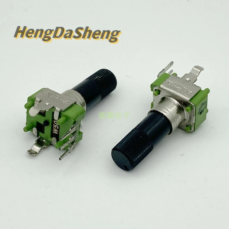 

5Pcs/Lot Type 09 Single Potentiometer W50K with Mid-point Power Amplifier Mixer Gain Adjustment 18MM Shaft Length