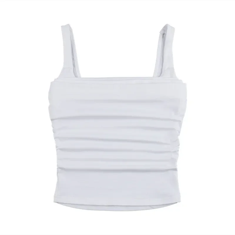 Spring/Summer Women's Street Sexy Top Solid Color Basic Strap Top Casual Versatile Slim Fit Bra Open Navel Clothes CSM15JY24010P