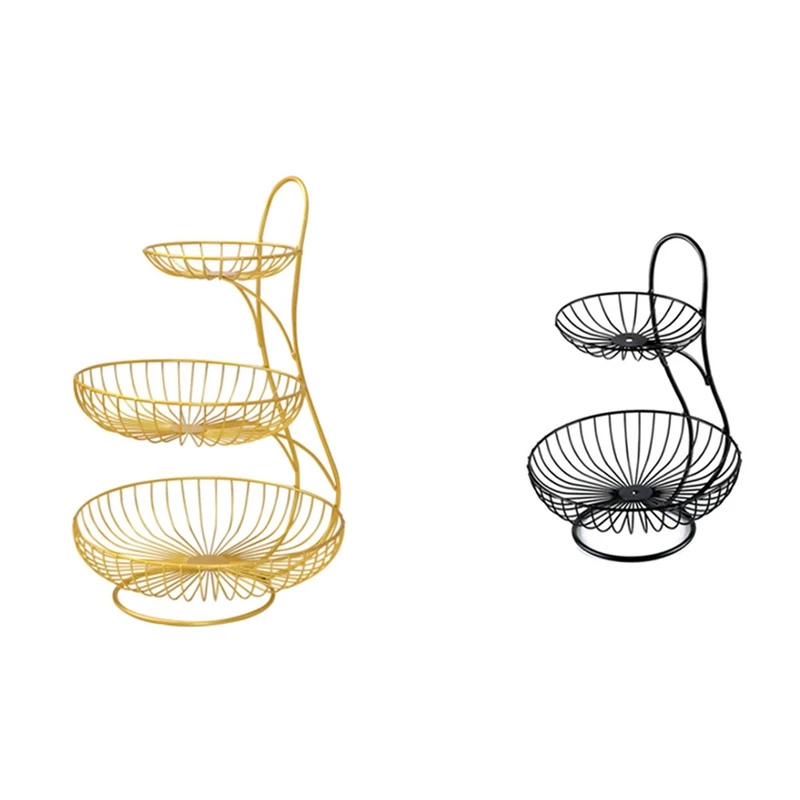 

Metal Wire Fruit Bowl Basket Storage Holder Stand Kitchen Vegetable Rack Storage Stand Produce Serving Tray Organizer