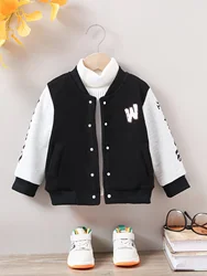 Autumn And Winter Baby Boy New Polar Fleece American Composite Baseball Uniform Recreational Outdoor Sports Patchwork Jacket