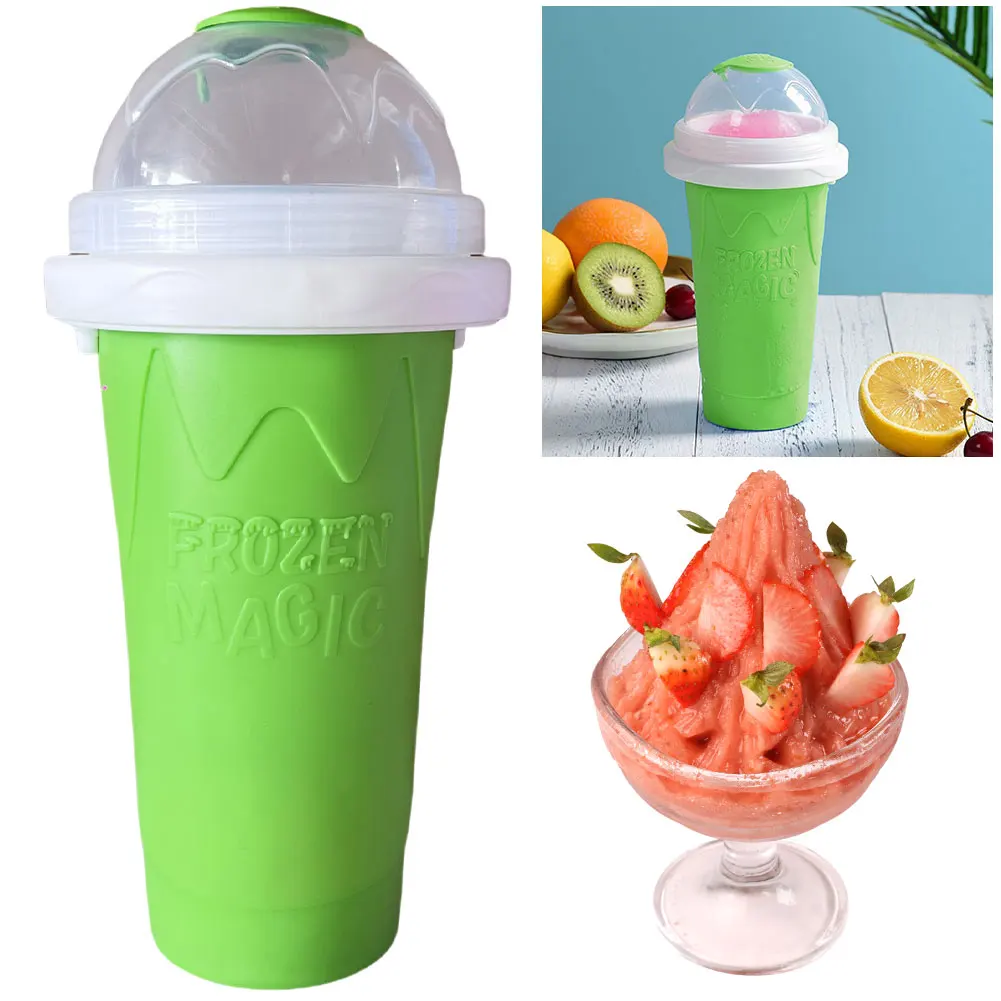 Portable Smoothie Squeeze Cup with Lid Slushie Cup for Juices Milk and Ice Cream Make for Kids Friends and Family - view 2