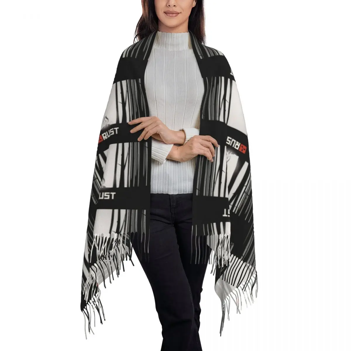 Bleks Rust Scarf Tassel Scarves for Women Soft Warm Shawls and Wraps Long Fall Winter Shawl Wrap