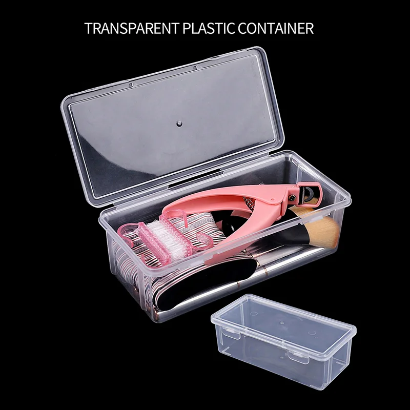 Dustproof Nail  Tool Storage Display Box Makeup Brush Storage Box Transparent Plastic Makeup Jewelry Organizer Display Case[ZYA]
