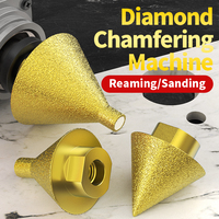 LIDIAO Diamond Beveling Chamfer Bit For Grinders Ceramic Tile Stone Hole Opener Chamfering Tools Conical Umbrella Grinding Head