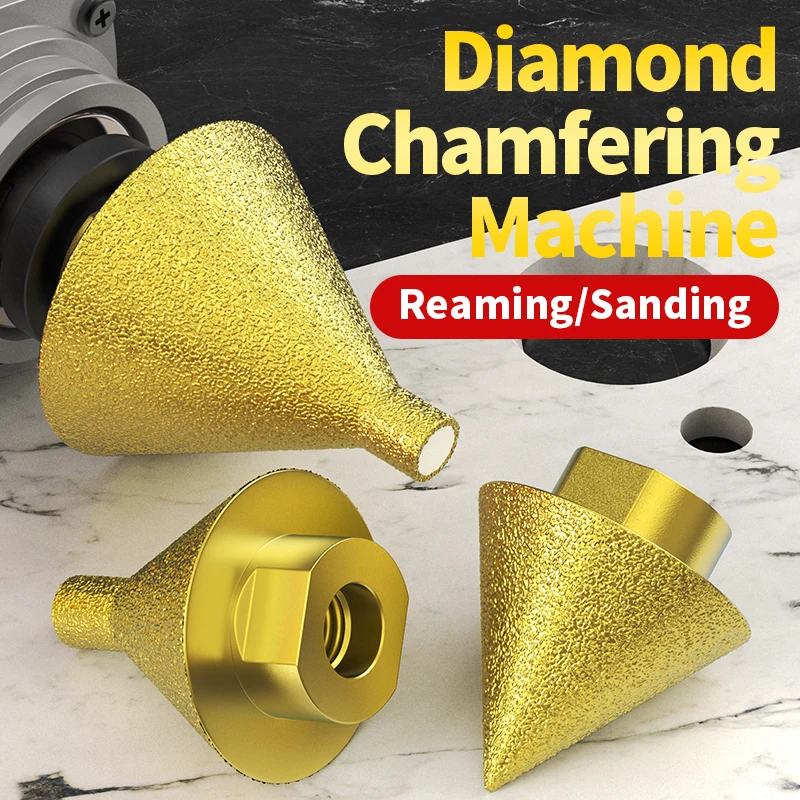 LIDIAO Diamond Beveling Chamfer Bit M10 Threaded Polishing Ceramic Tile 38/50mm Tapered Engraving Cutting Opener Chamfering Tool